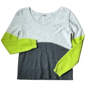 Free People Beach Colorblock Merino Wool / Cashmere Sweater Size M
